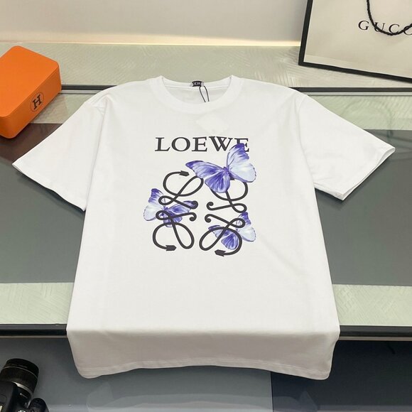 Loewe classic chest butterfly print round neck short sleeve T-shirt